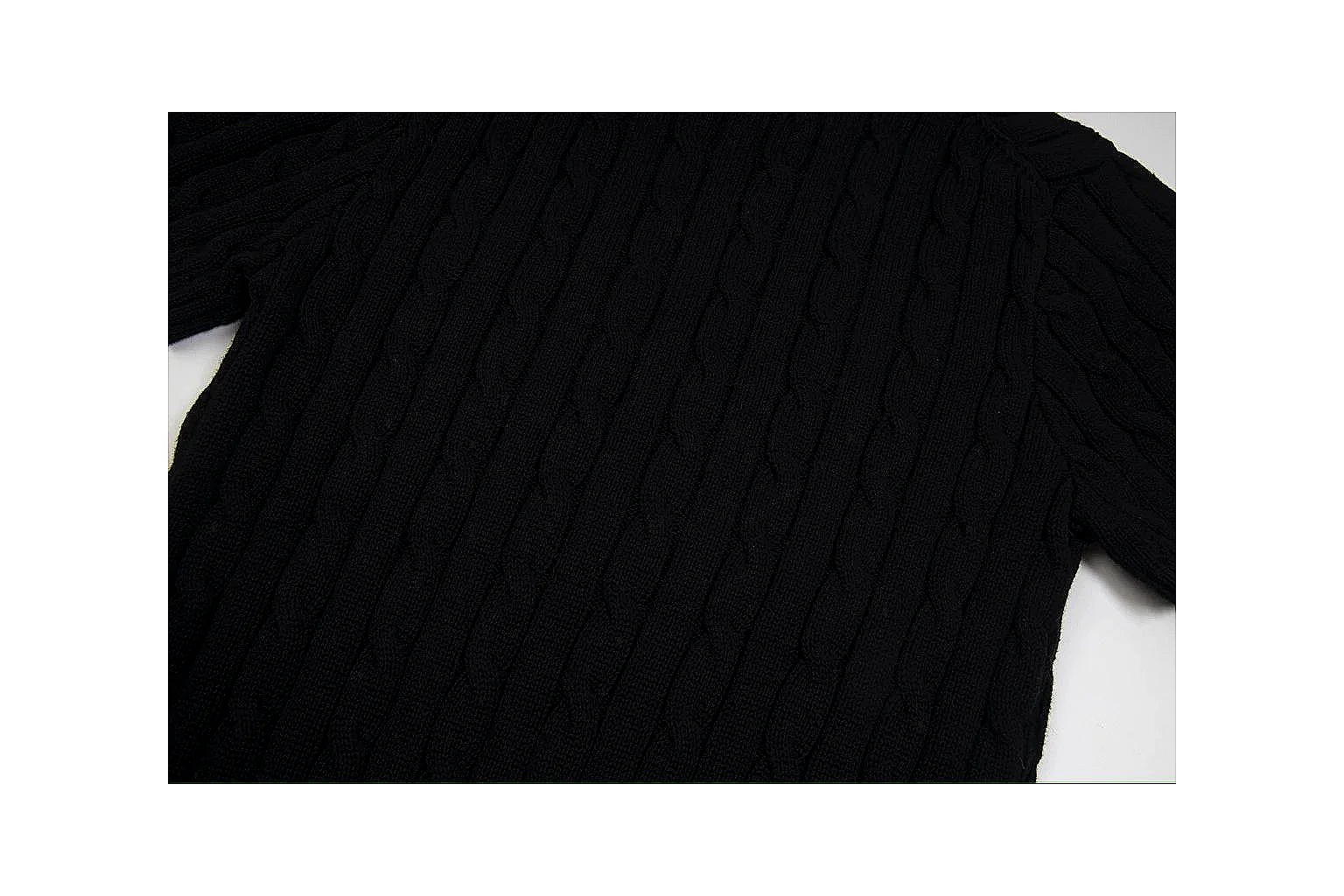 kakoscout.com Polo Ralph Lauren Black Cable Knit Polo 0679 Black short-sleeve-knit product image thumbnail 3