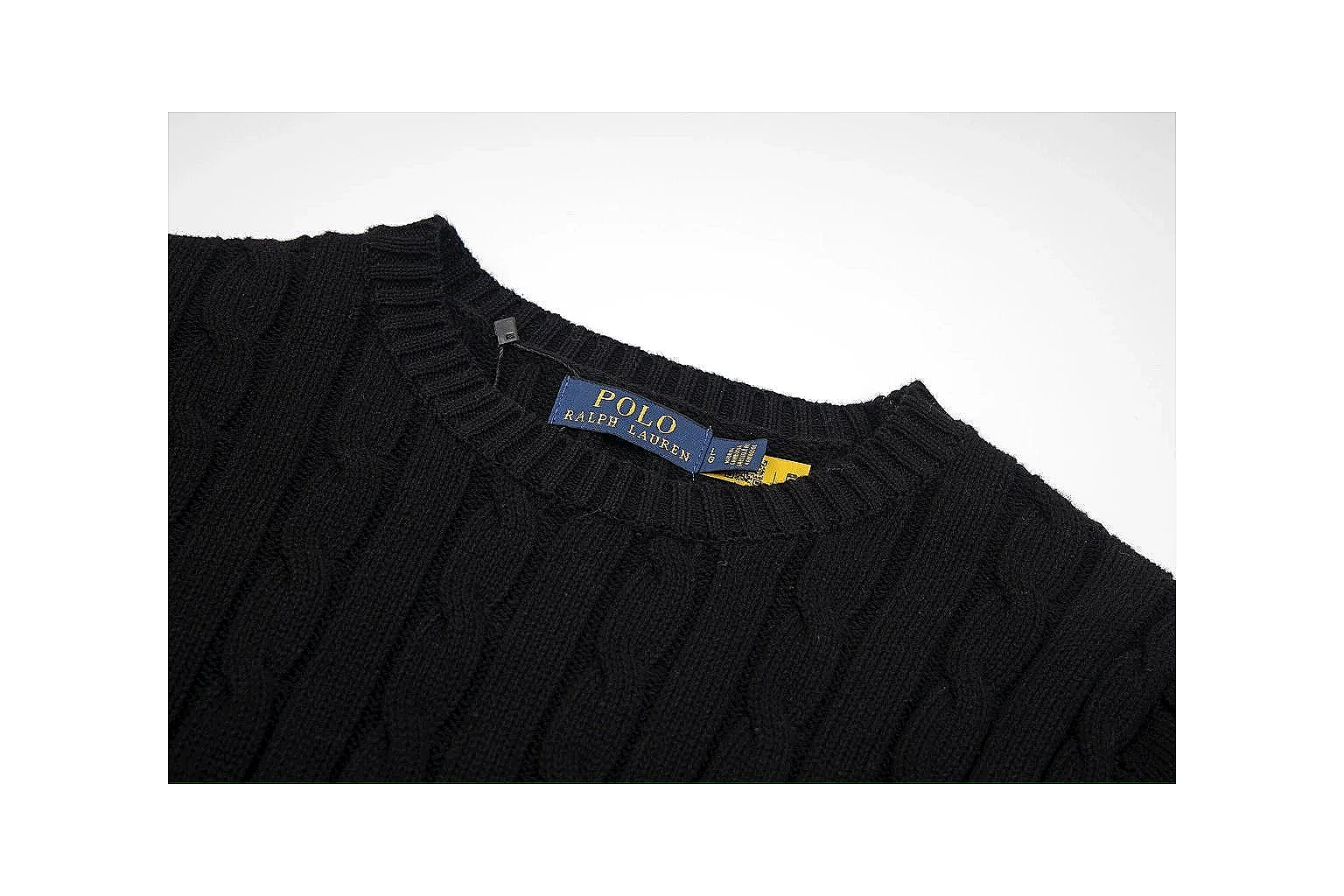 kakoscout.com Polo Ralph Lauren Black Cable Knit Polo 0679 Black short-sleeve-knit product image thumbnail 4