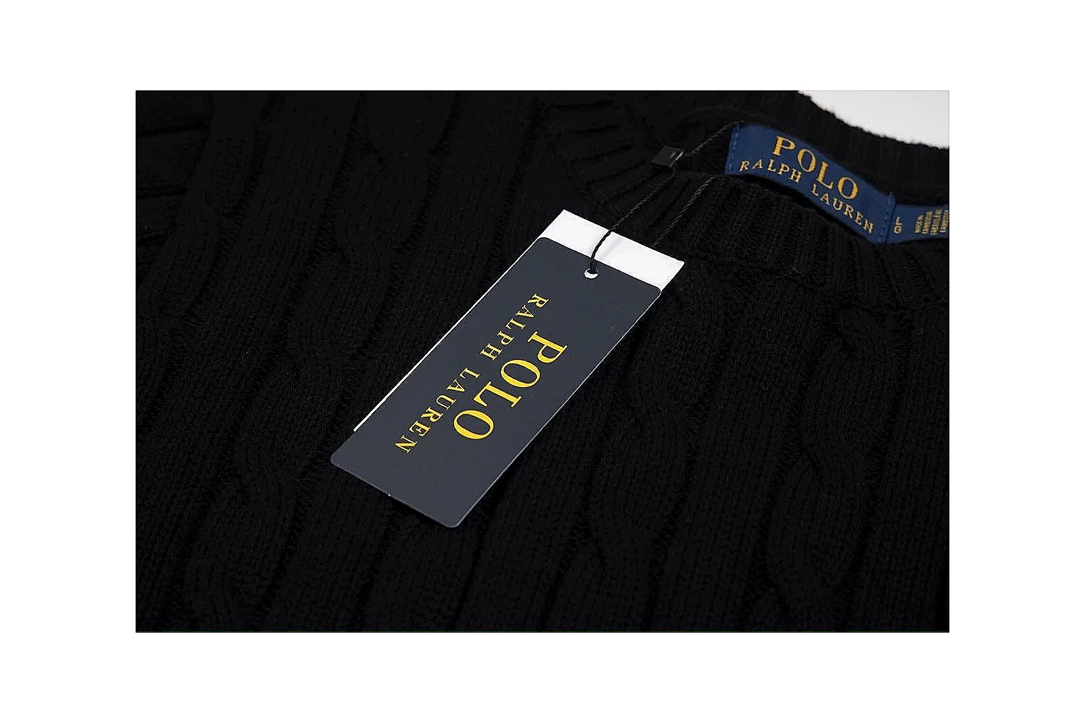 kakoscout.com Polo Ralph Lauren Black Cable Knit Polo 0679 Black short-sleeve-knit product image thumbnail 5
