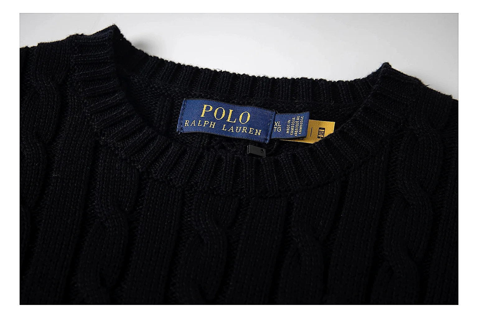 kakoscout.com Polo Ralph Lauren Black Rib Cable Knit Polo 0872 Black short-sleeve-knit product image thumbnail 3