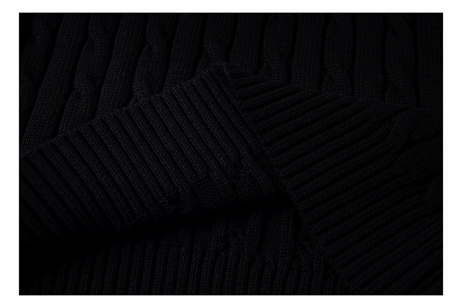kakoscout.com Polo Ralph Lauren Black Rib Cable Knit Polo 0872 Black short-sleeve-knit product image thumbnail 5