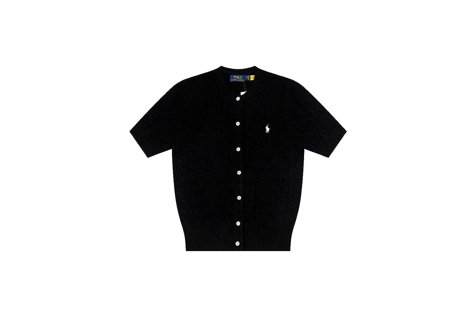 kakoscout.com Polo Ralph Lauren Black Cable Knit Cardigan 0951 Black short-sleeve-knit product image thumbnail 6