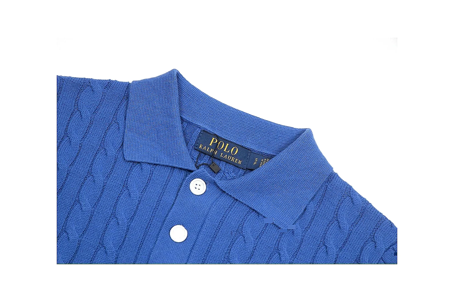 kakoscout.com Polo Ralph Lauren Blue Cable Knit Polo 0981 Blue short-sleeve-knit product image