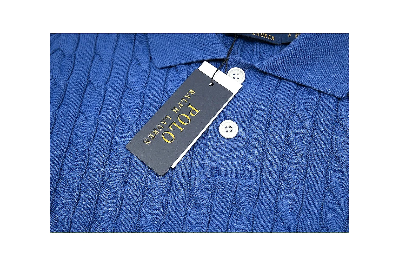 kakoscout.com Polo Ralph Lauren Blue Cable Knit Polo 0981 Blue short-sleeve-knit product image thumbnail 4