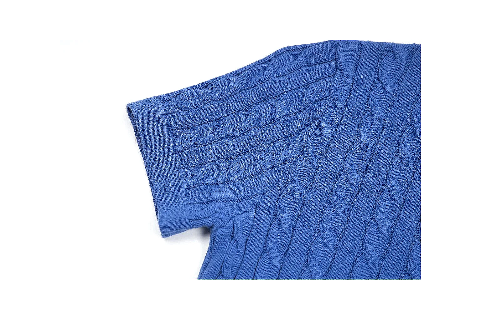 kakoscout.com Polo Ralph Lauren Blue Cable Knit Polo 0981 Blue short-sleeve-knit product image thumbnail 5