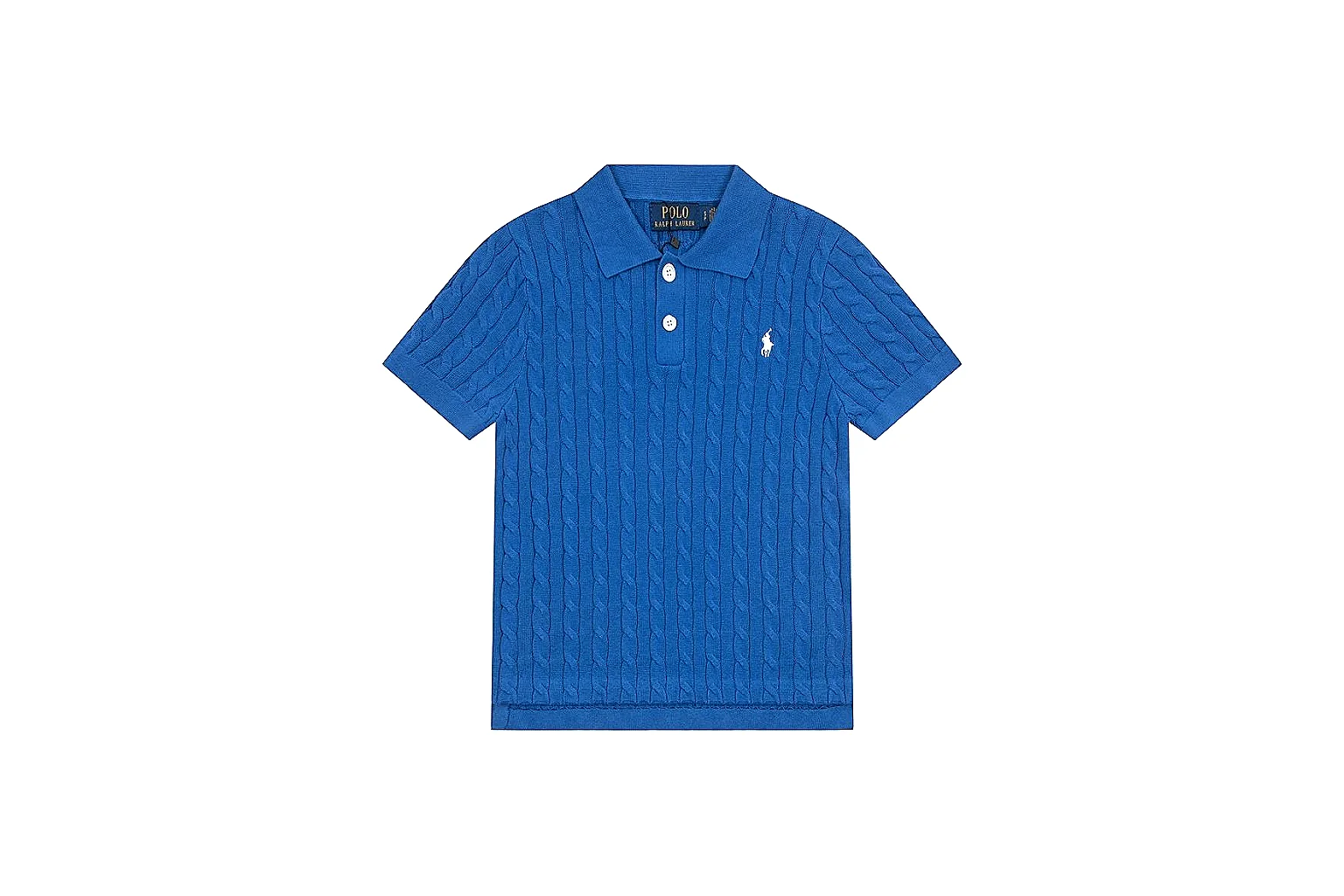 kakoscout.com Polo Ralph Lauren Blue Cable Knit Polo 0981 Blue short-sleeve-knit product image thumbnail 6