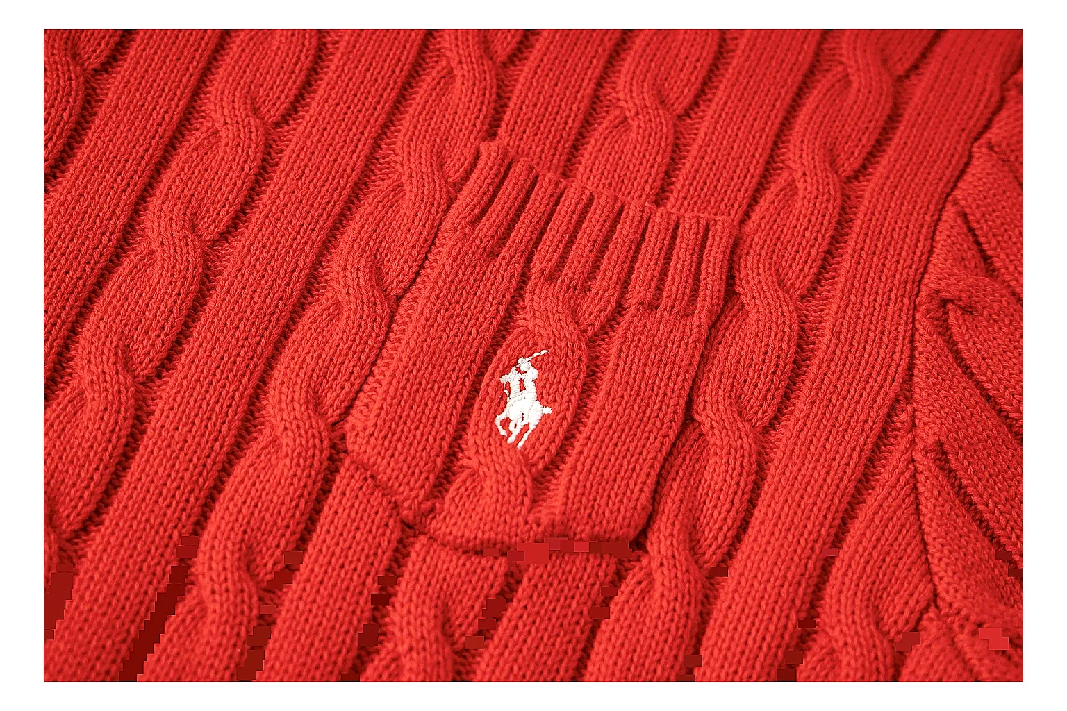 kakoscout.com Polo Ralph Lauren Bright Red Cable Knit Polo 0769 Bright Red short-sleeve-knit product image