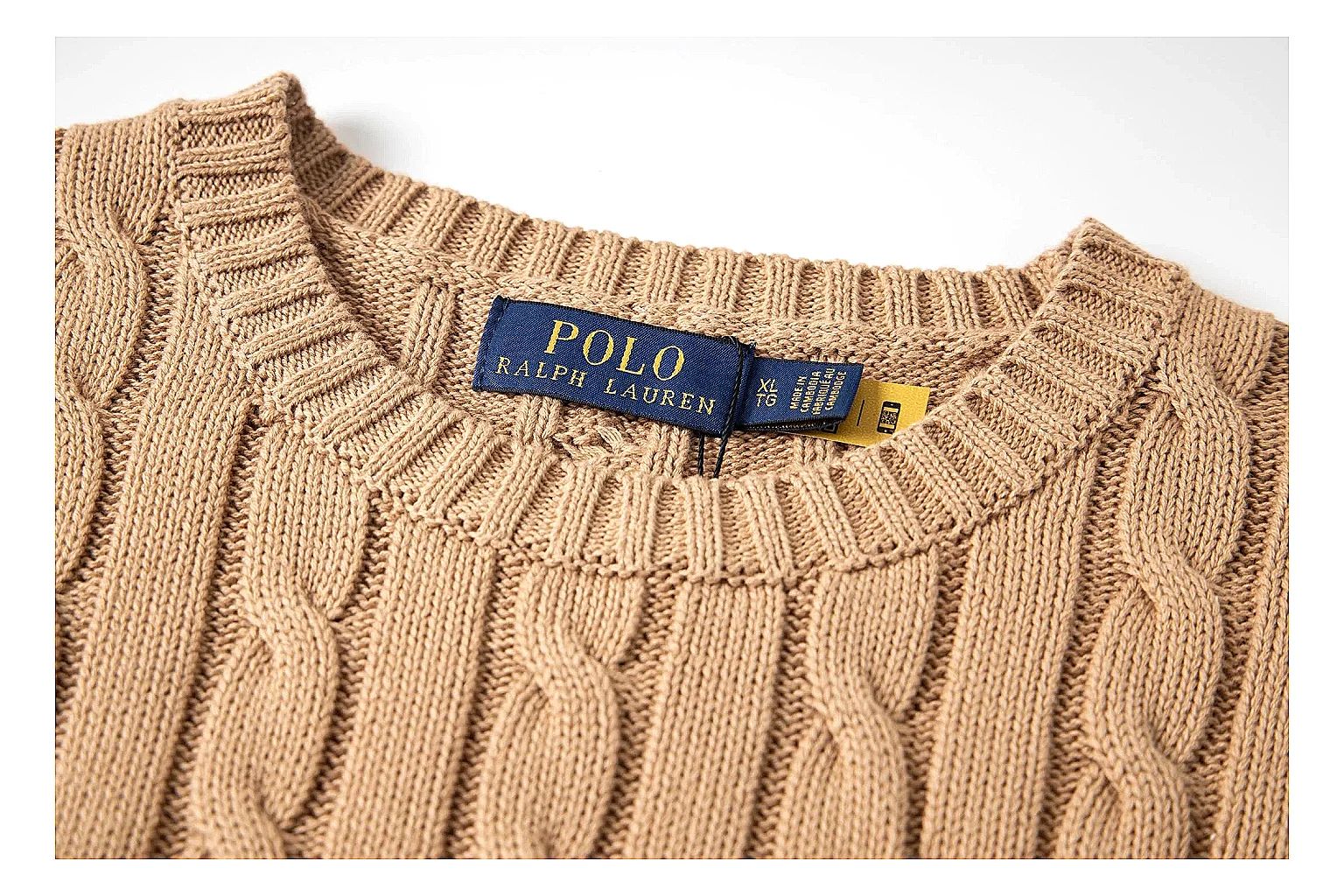 kakoscout.com Polo Ralph Lauren Camel Cable Knit Polo 0830 Camel short-sleeve-knit product image thumbnail 3