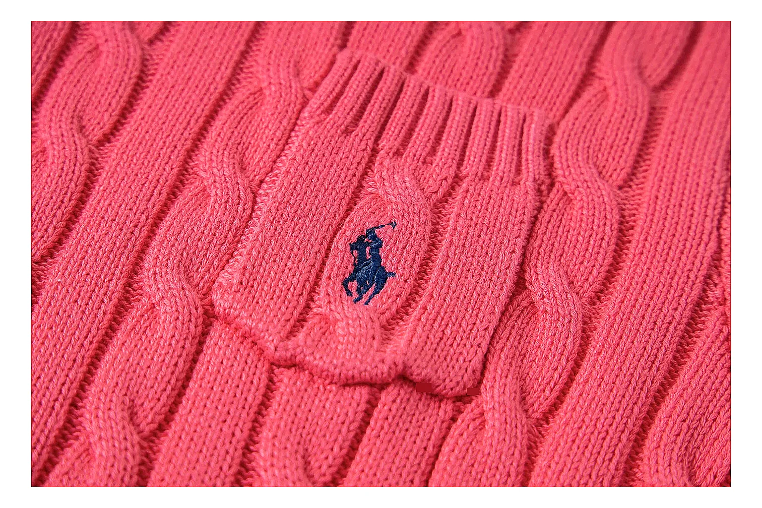 kakoscout.com Polo Ralph Lauren Coral Cable Knit Polo 0820 Coral short-sleeve-knit product image