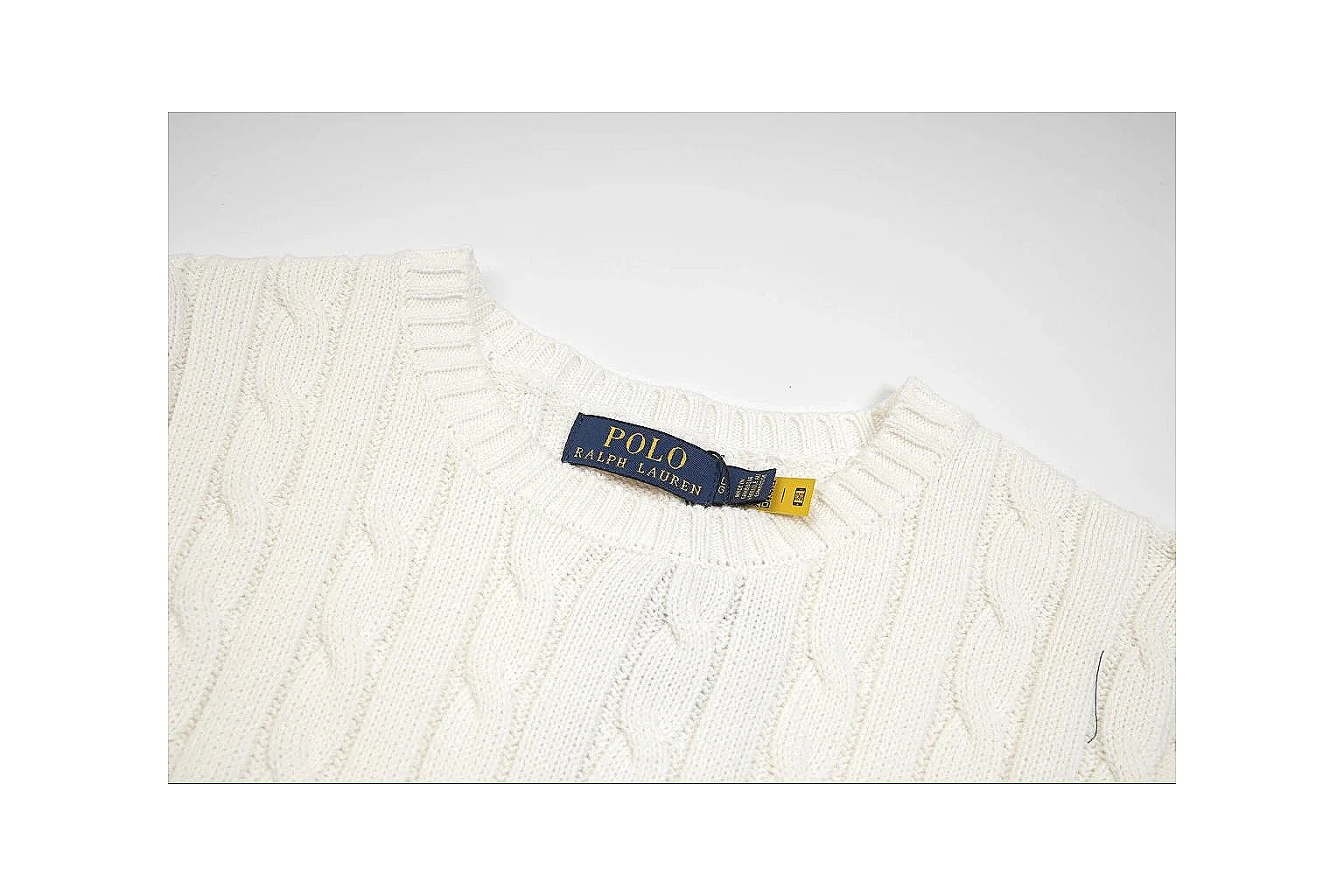 kakoscout.com Polo Ralph Lauren Cream Cable Knit Polo 0689 Cream short-sleeve-knit product image thumbnail 3