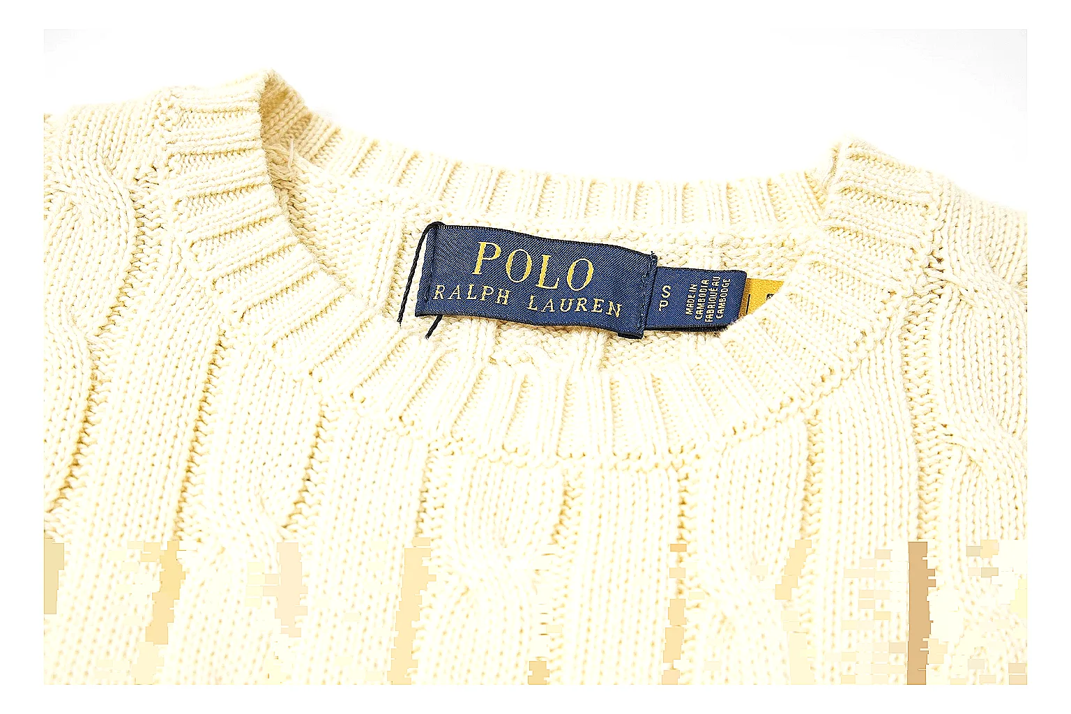 kakoscout.com Polo Ralph Lauren Cream Cable Knit Polo 0906 Cream short-sleeve-knit product image