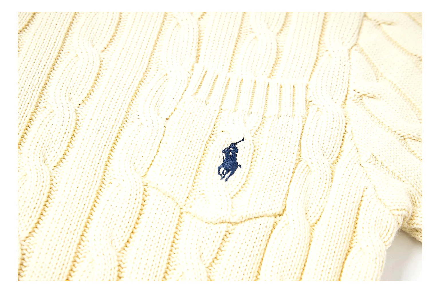 kakoscout.com Polo Ralph Lauren Cream Cable Knit Polo 0906 Cream short-sleeve-knit product image thumbnail 5