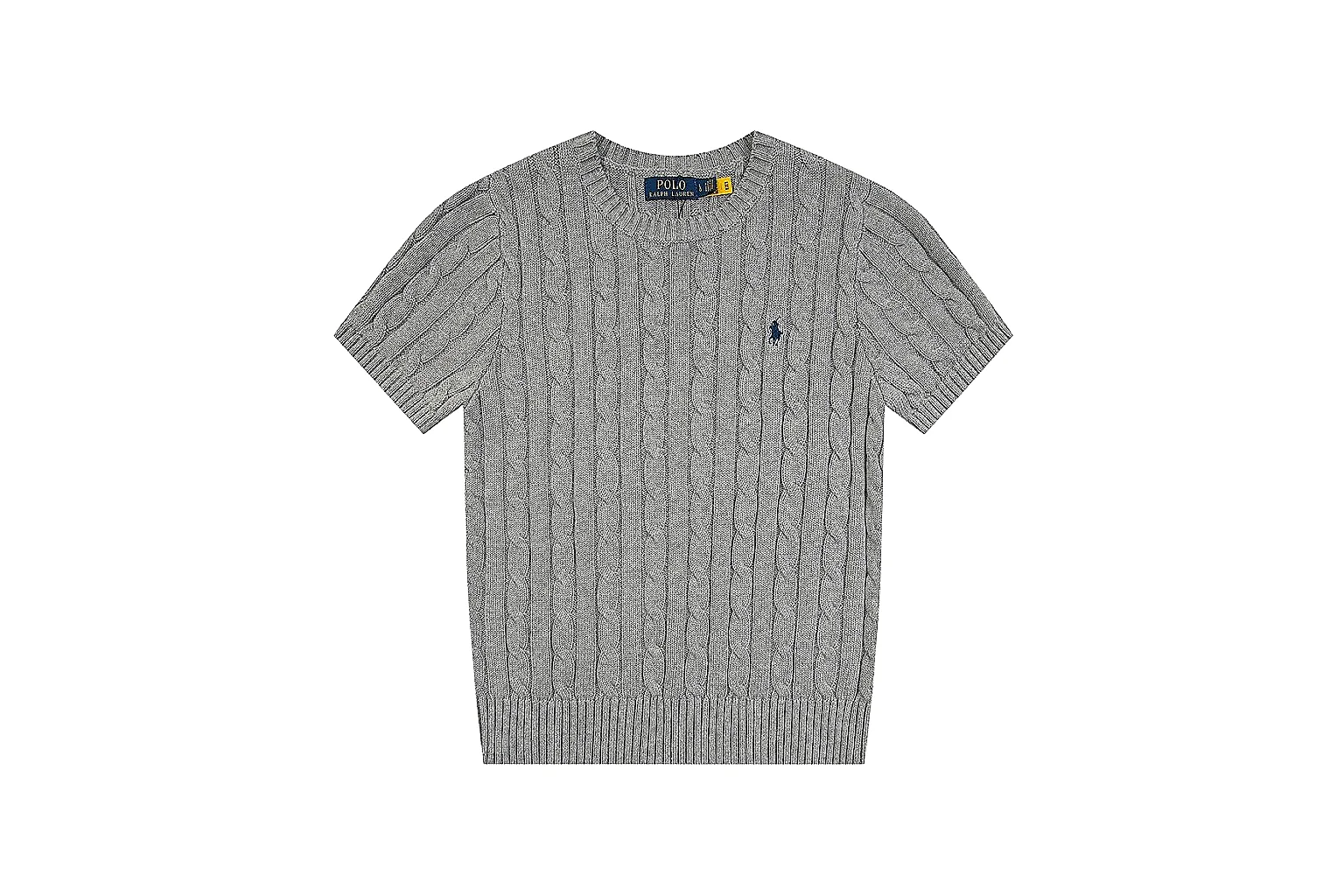 kakoscout.com Polo Ralph Lauren Grey Cable Knit Polo 0623 Grey short-sleeve-knit product image