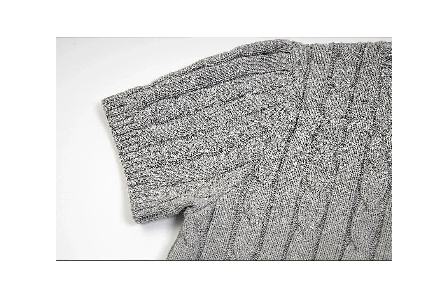 kakoscout.com Polo Ralph Lauren Grey Cable Knit Polo 0623 Grey short-sleeve-knit product image thumbnail 3