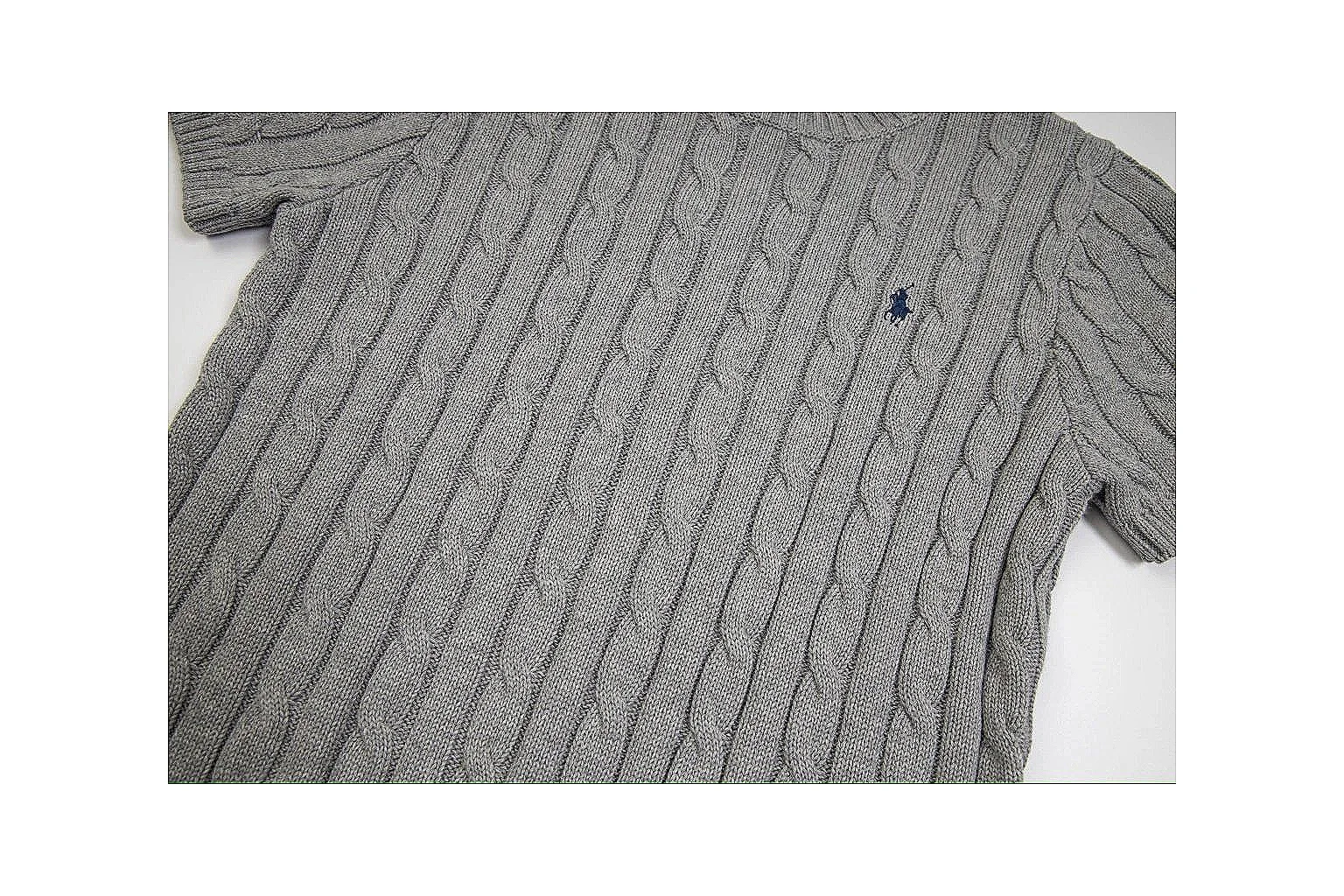 kakoscout.com Polo Ralph Lauren Grey Cable Knit Polo 0623 Grey short-sleeve-knit product image thumbnail 4