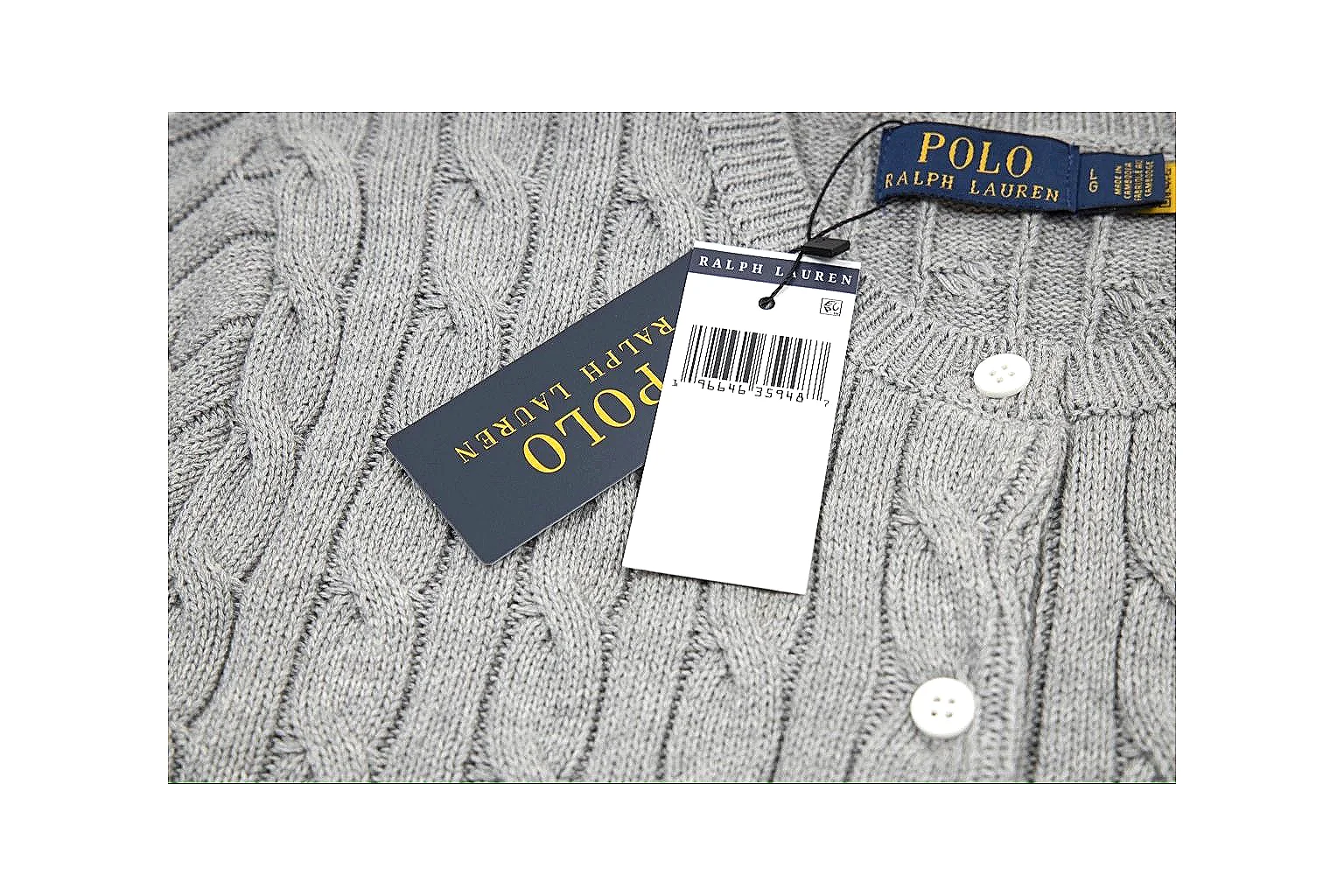 kakoscout.com Polo Ralph Lauren Grey Cable Knit Cardigan 0931 Grey short-sleeve-knit product image thumbnail 4
