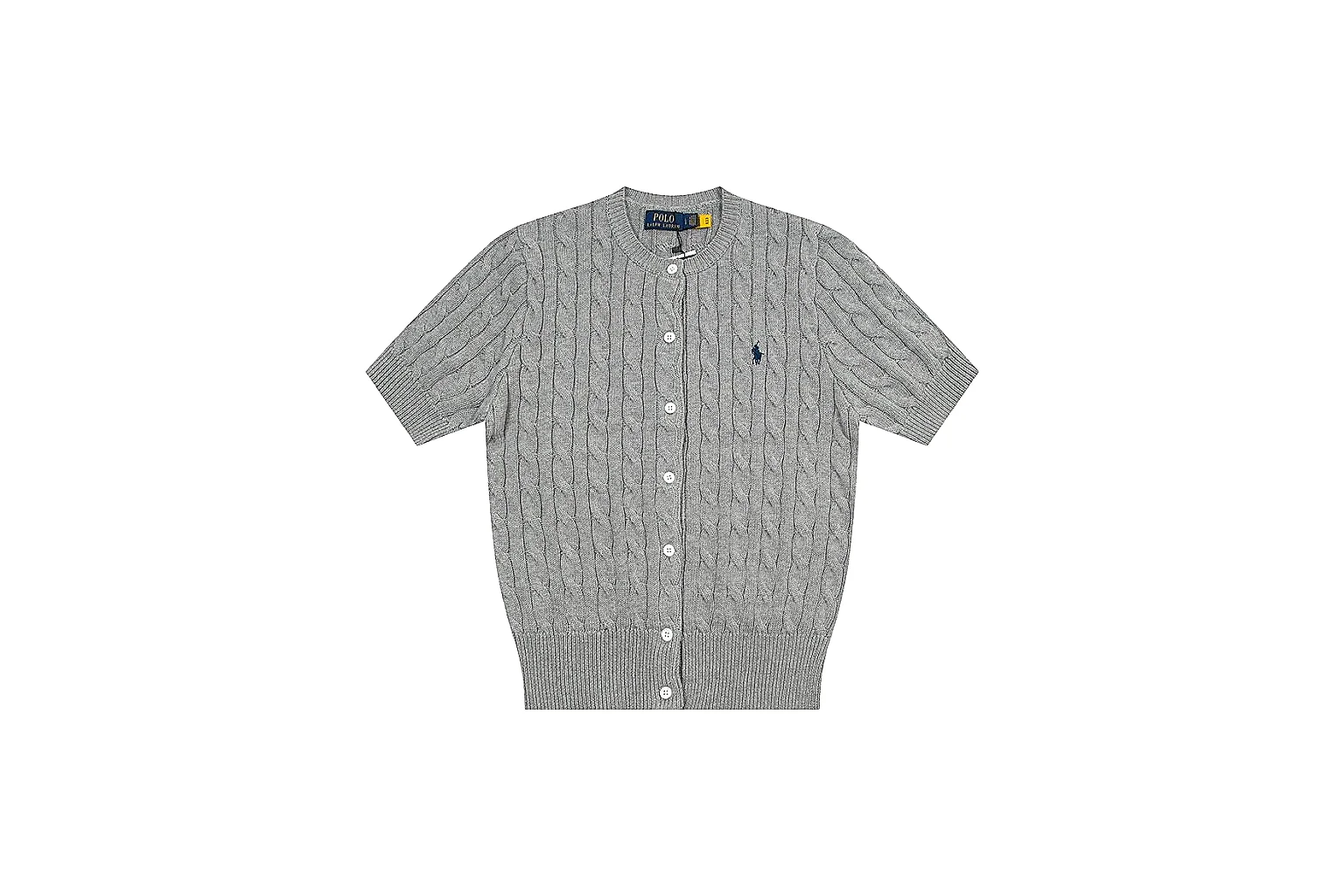 kakoscout.com Polo Ralph Lauren Grey Cable Knit Cardigan 0931 Grey short-sleeve-knit product image thumbnail 6