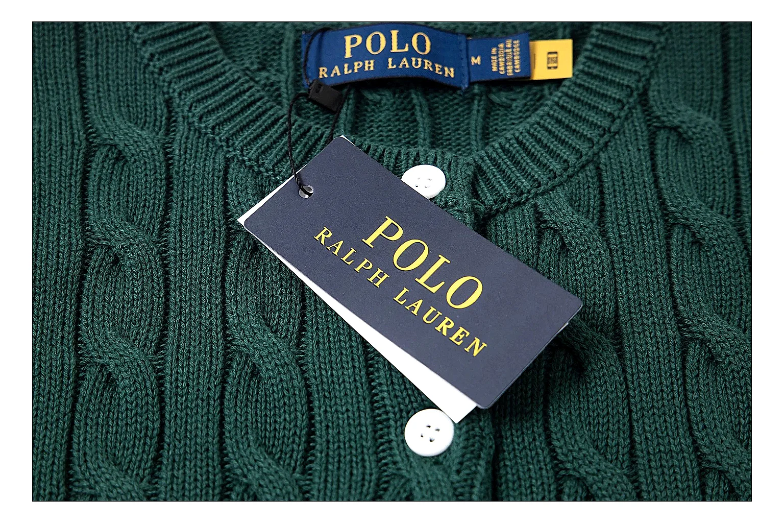 kakoscout.com Polo Ralph Lauren Forest Green Cable Knit Cardigan 0970 Forest Green short-sleeve-knit product image thumbnail 4