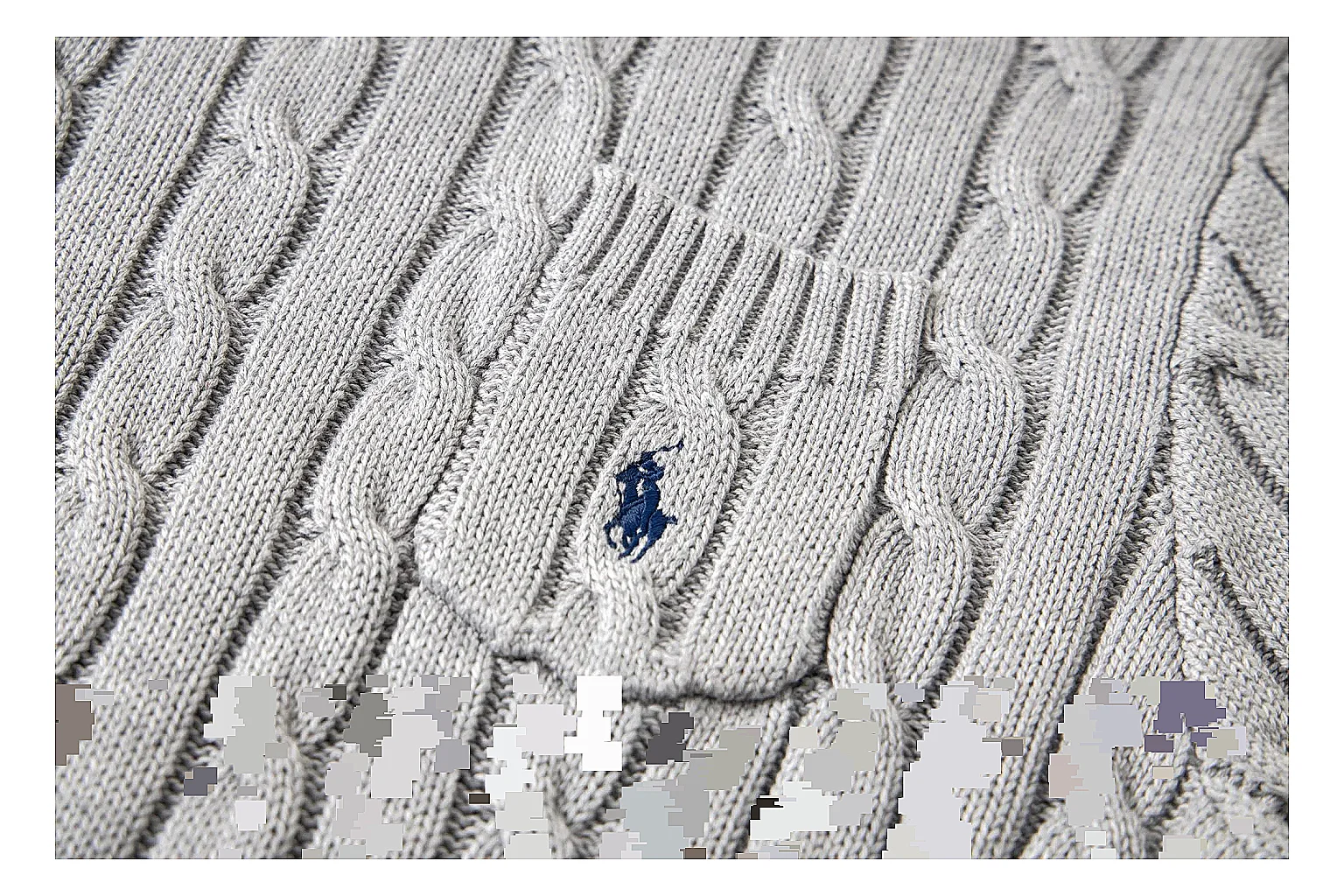 kakoscout.com Polo Ralph Lauren Heather Grey Cable Knit Polo 0864 Heather Grey short-sleeve-knit product image