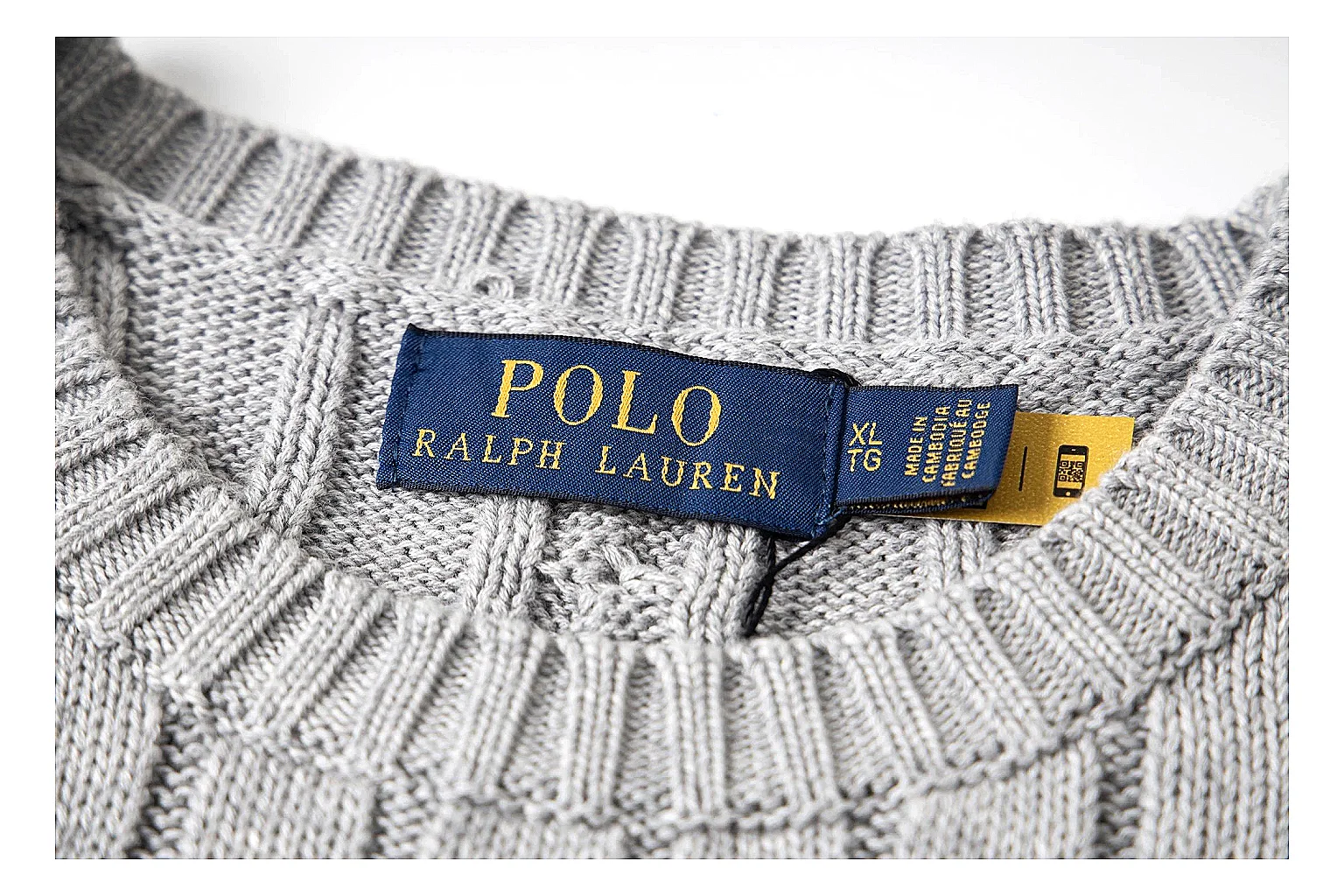 kakoscout.com Polo Ralph Lauren Heather Grey Cable Knit Polo 0864 Heather Grey short-sleeve-knit product image thumbnail 3