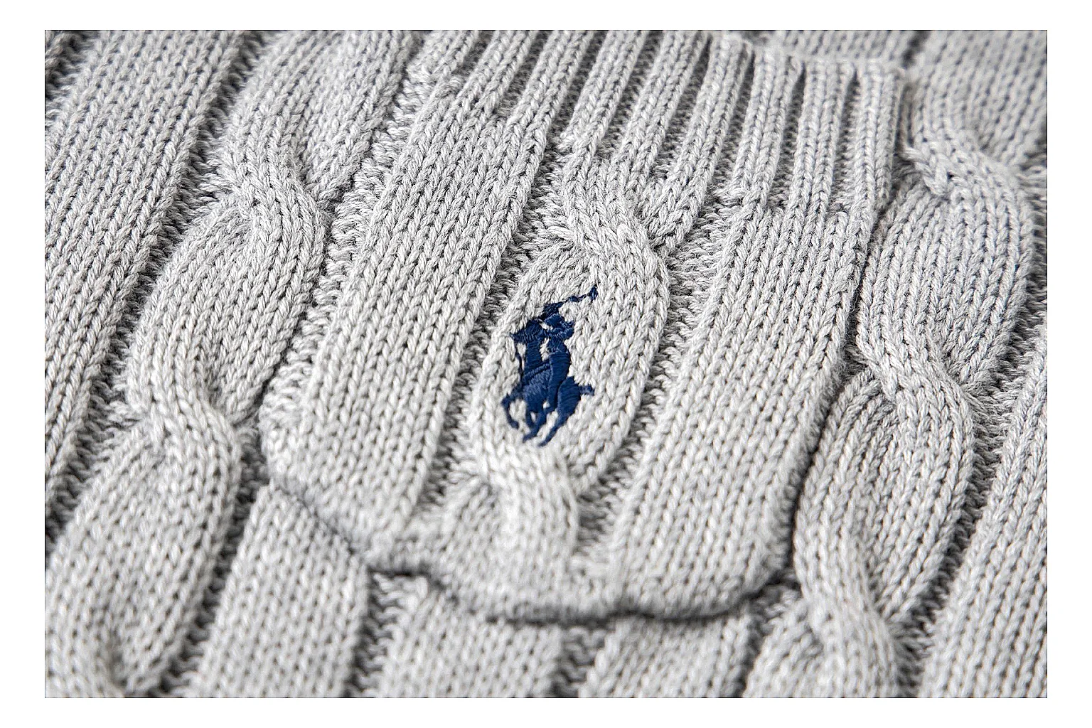 kakoscout.com Polo Ralph Lauren Heather Grey Cable Knit Polo 0864 Heather Grey short-sleeve-knit product image thumbnail 4