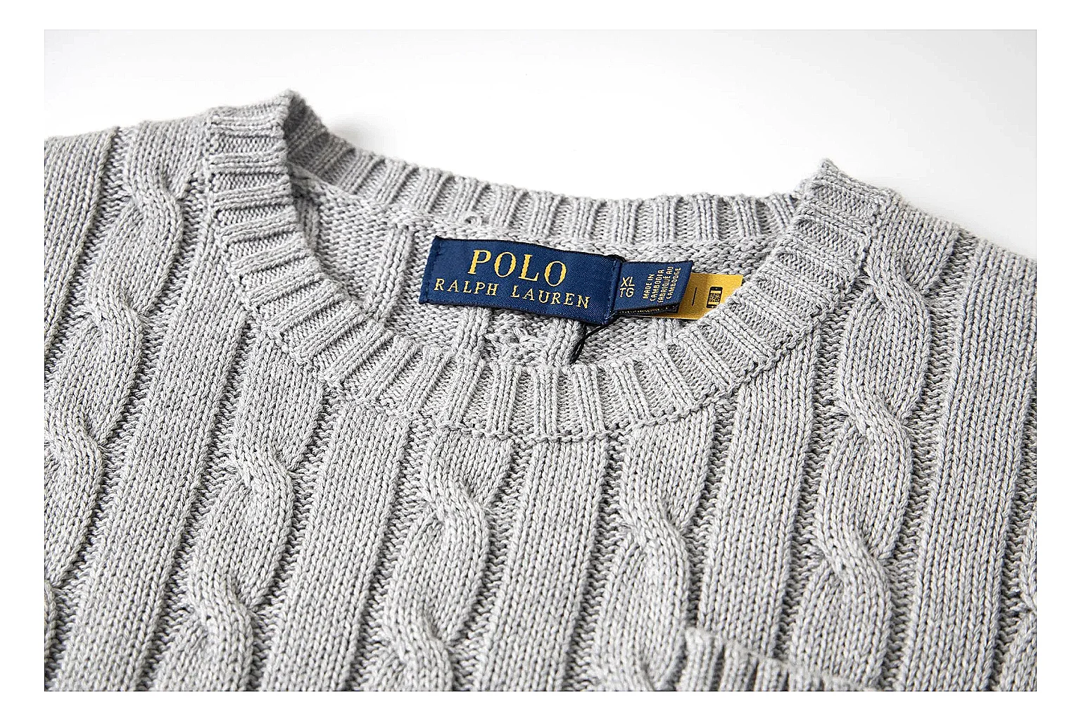 kakoscout.com Polo Ralph Lauren Heather Grey Cable Knit Polo 0864 Heather Grey short-sleeve-knit product image thumbnail 5