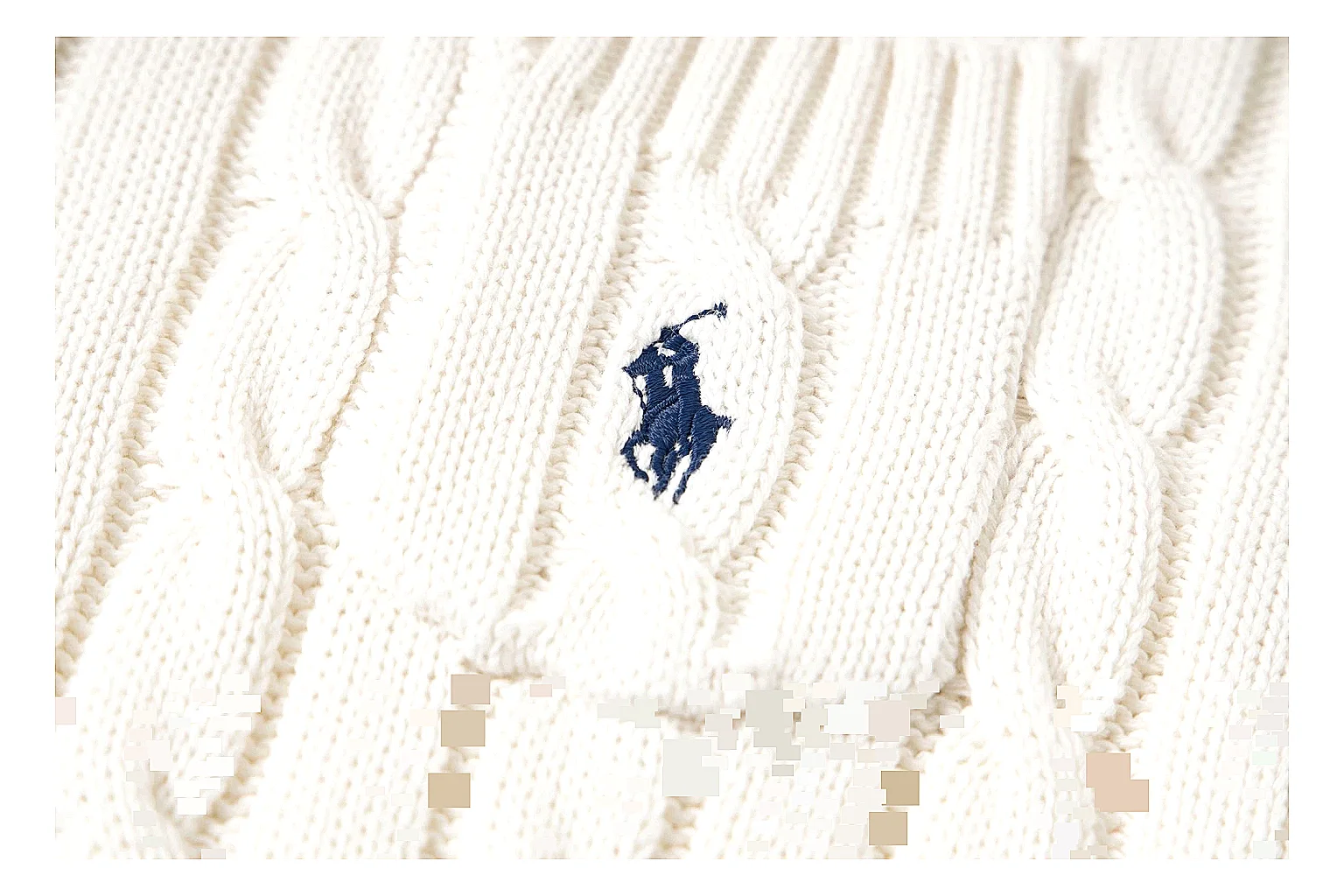 kakoscout.com Polo Ralph Lauren Ivory Cable Knit Polo 0882 Ivory short-sleeve-knit product image