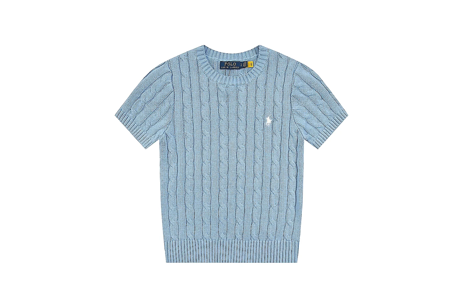 kakoscout.com Polo Ralph Lauren Light Blue Cable Knit Polo 0638 Light Blue short-sleeve-knit product image