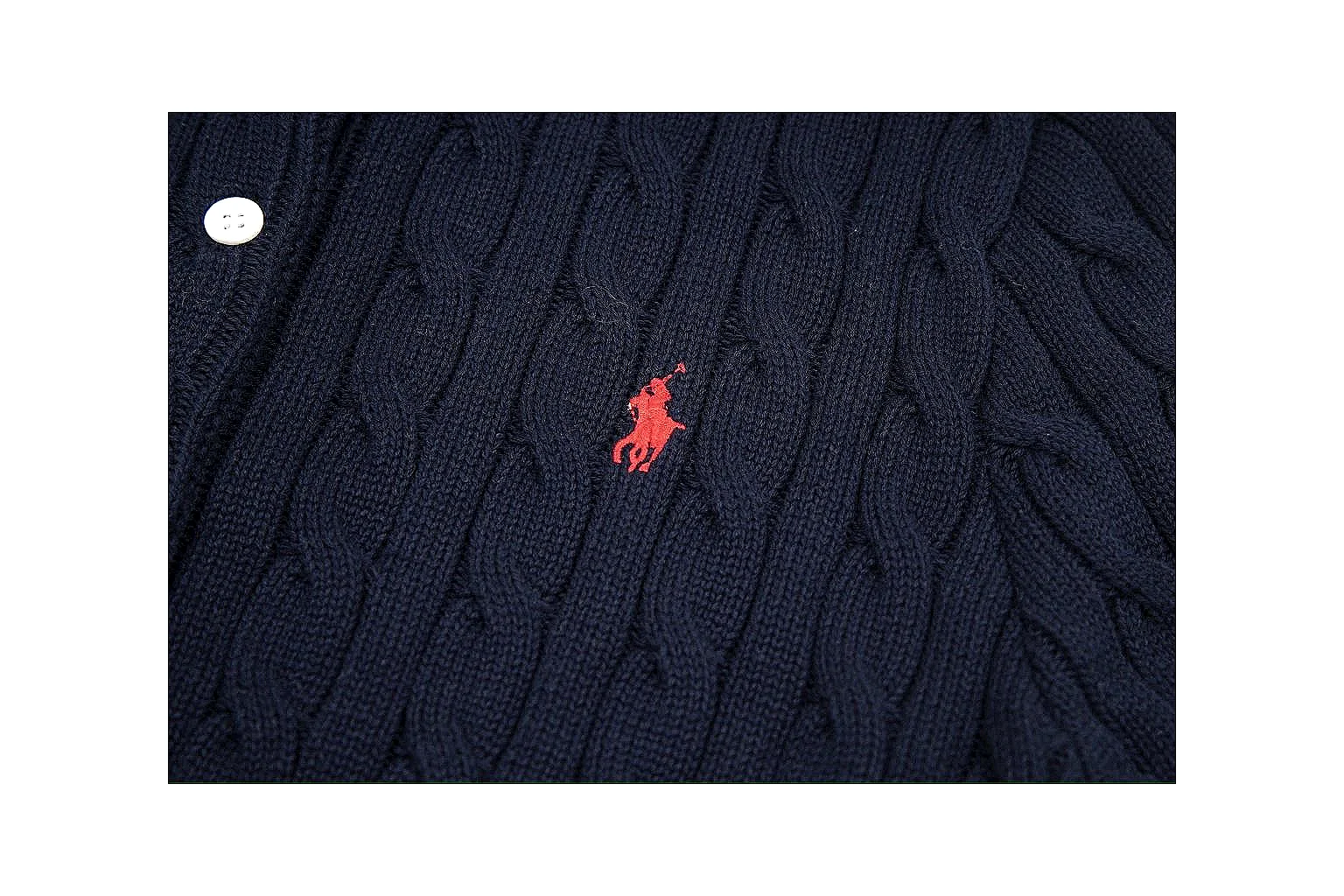 kakoscout.com Polo Ralph Lauren Navy Cable Knit Cardigan 0960 Navy short-sleeve-knit product image thumbnail 3