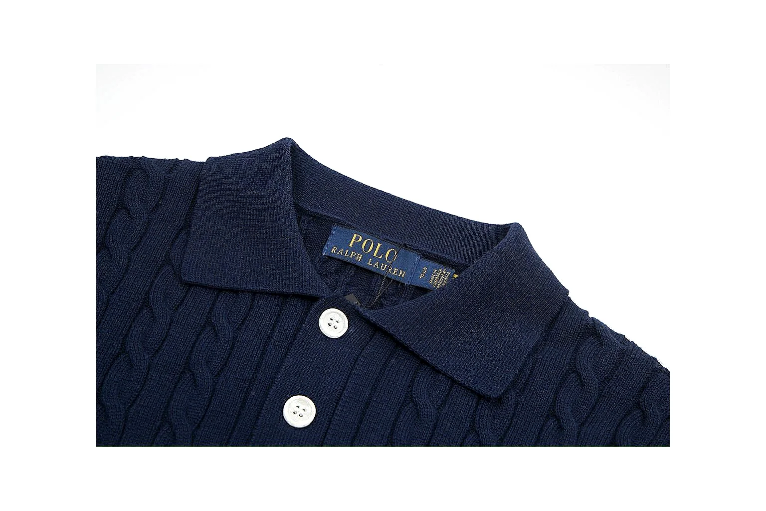 kakoscout.com Polo Ralph Lauren Navy Cable Knit Polo 0988 Navy short-sleeve-knit product image thumbnail 3