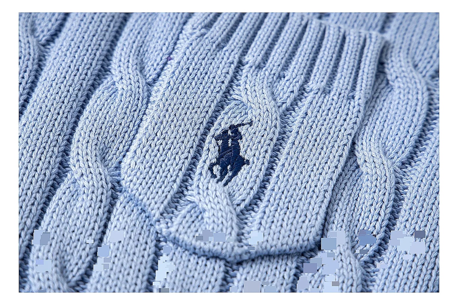 kakoscout.com Polo Ralph Lauren Pale Blue Cable Knit Polo 0856 Pale Blue short-sleeve-knit product image