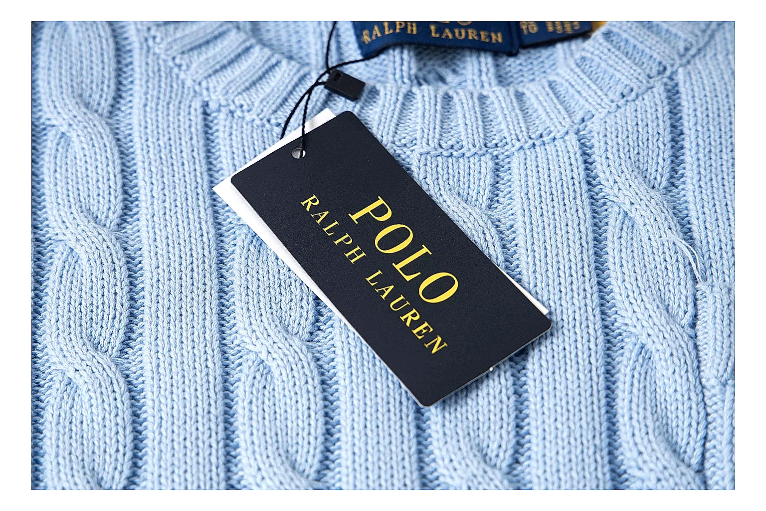 kakoscout.com Polo Ralph Lauren Pale Blue Cable Knit Polo 0856 Pale Blue short-sleeve-knit product image thumbnail 3