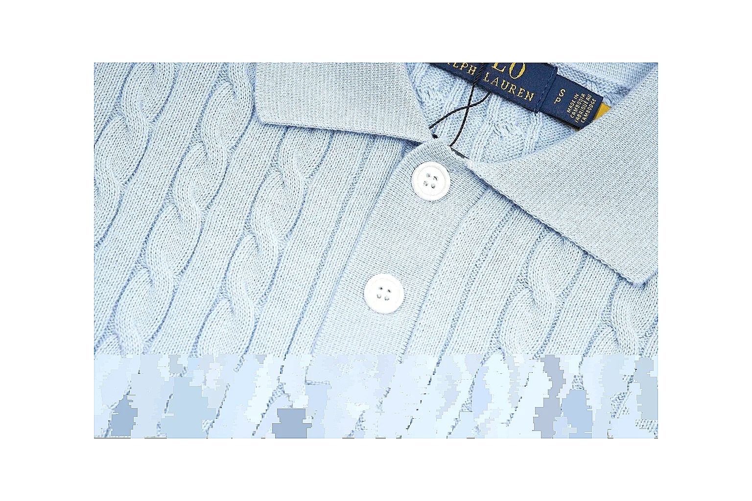 kakoscout.com Polo Ralph Lauren Pale Blue Cable Knit Polo 0992 Pale Blue short-sleeve-knit product image