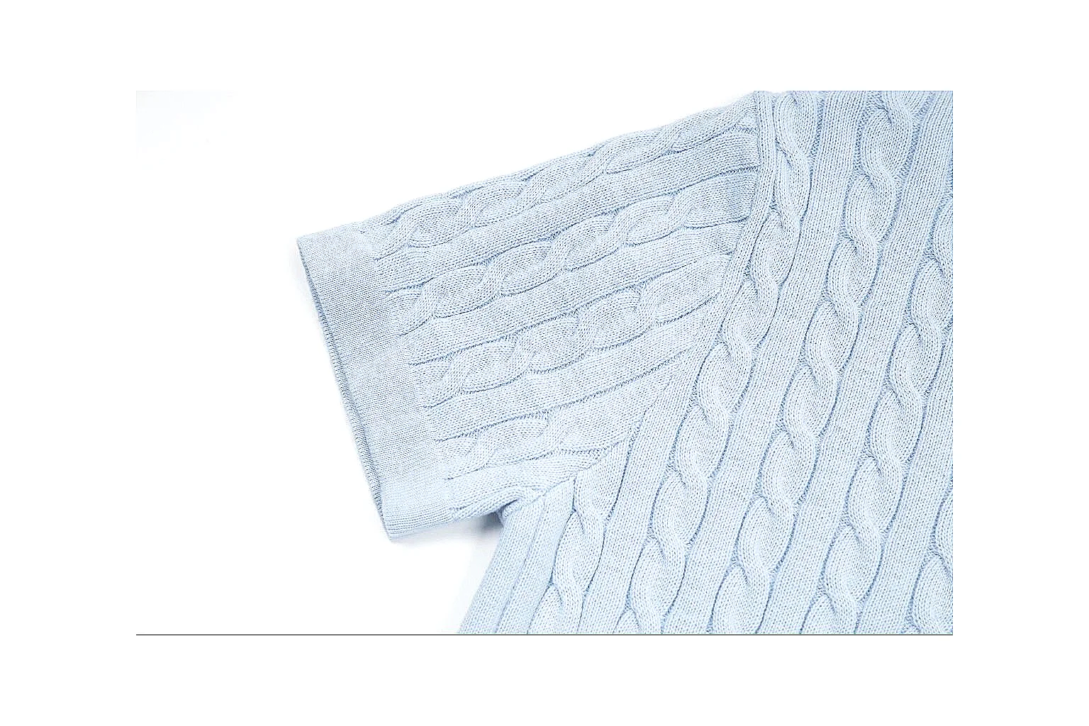 kakoscout.com Polo Ralph Lauren Pale Blue Cable Knit Polo 0992 Pale Blue short-sleeve-knit product image thumbnail 3
