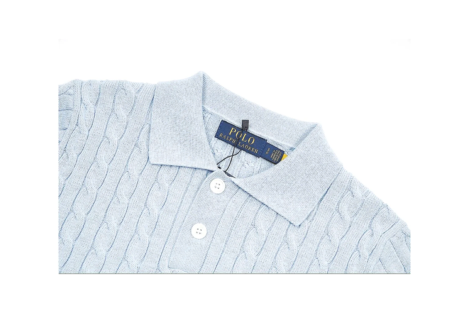 kakoscout.com Polo Ralph Lauren Pale Blue Cable Knit Polo 0992 Pale Blue short-sleeve-knit product image thumbnail 5