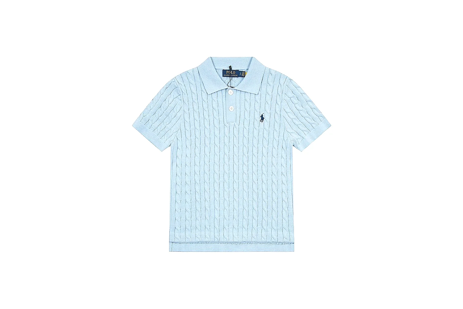 kakoscout.com Polo Ralph Lauren Pale Blue Cable Knit Polo 0992 Pale Blue short-sleeve-knit product image thumbnail 6