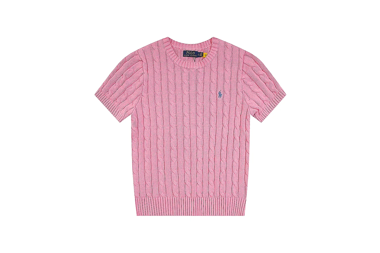 kakoscout.com Polo Ralph Lauren Pink Cable Knit Polo 0627 Pink short-sleeve-knit product image