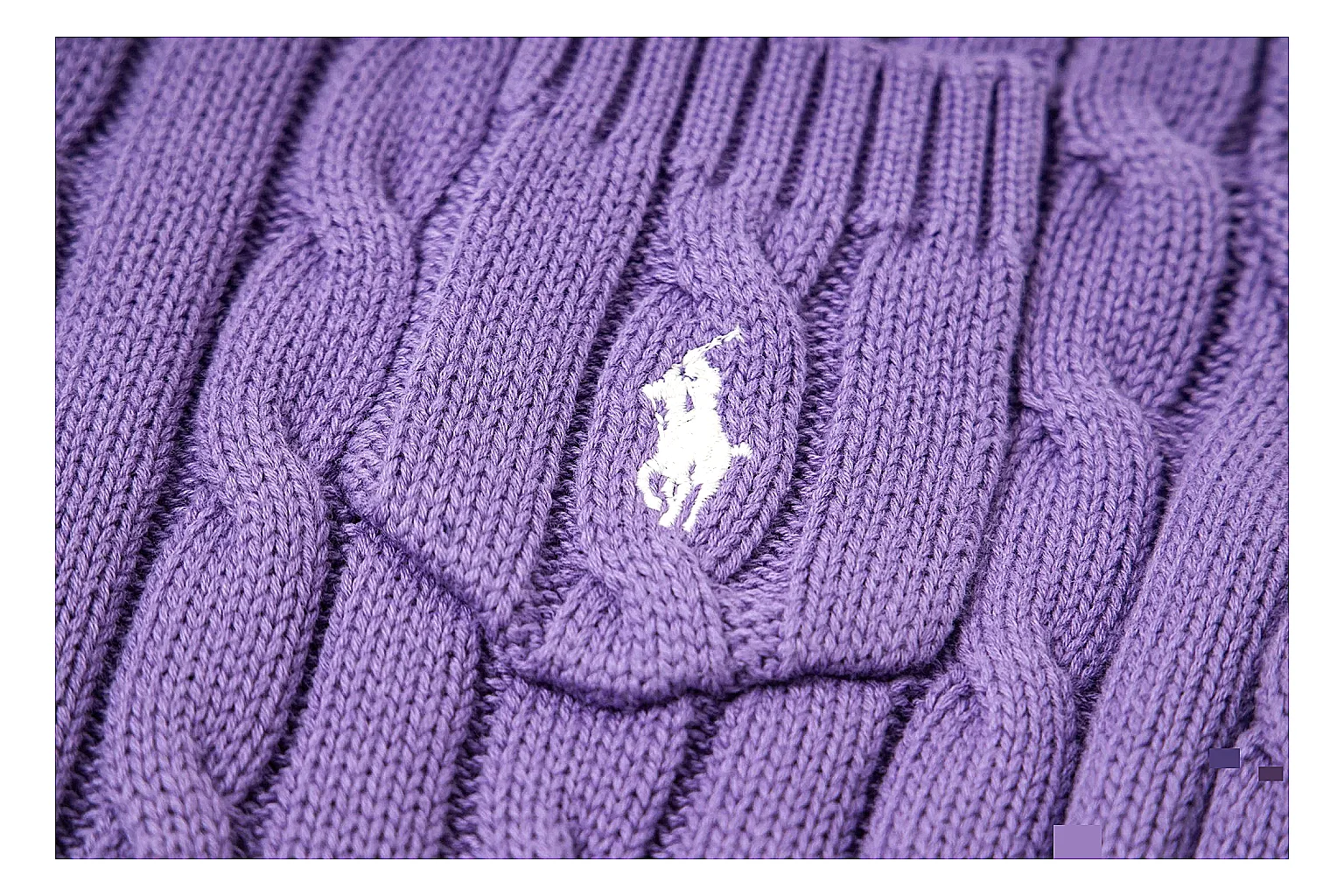 kakoscout.com Polo Ralph Lauren Purple Cable Knit Polo 0898 Purple short-sleeve-knit product image