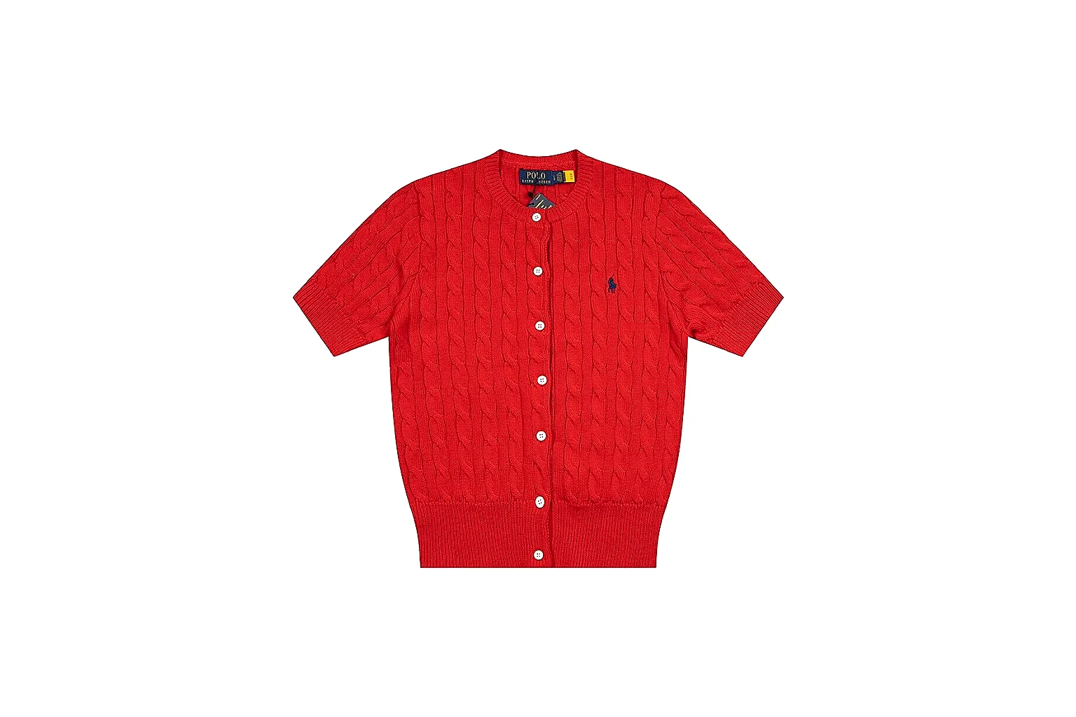 kakoscout.com Polo Ralph Lauren Red Button Cable Knit Polo 0923 Red Button short-sleeve-knit product image