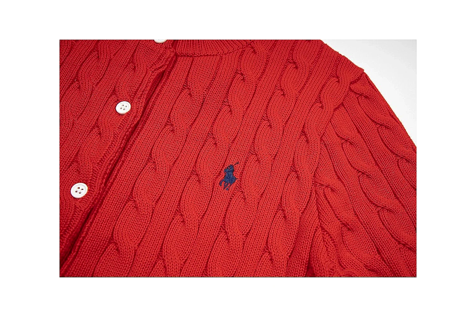 kakoscout.com Polo Ralph Lauren Red Button Cable Knit Polo 0923 Red Button short-sleeve-knit product image thumbnail 3