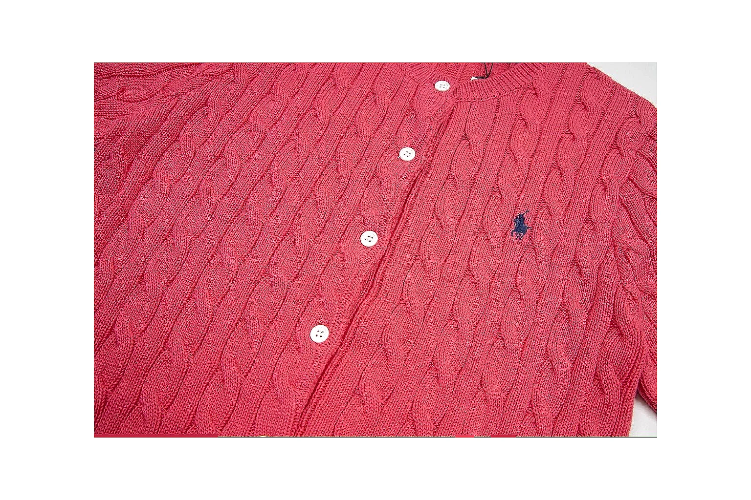 kakoscout.com Polo Ralph Lauren Red Cable Knit Cardigan 0936 Red short-sleeve-knit product image