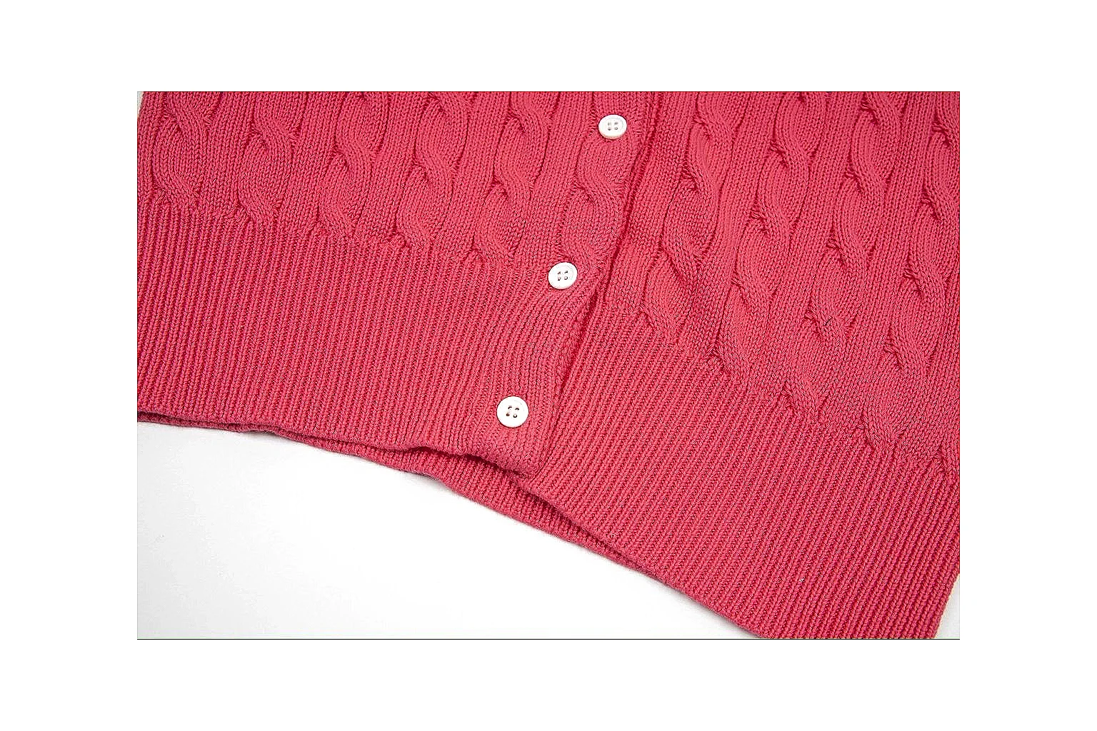kakoscout.com Polo Ralph Lauren Red Cable Knit Cardigan 0936 Red short-sleeve-knit product image thumbnail 3