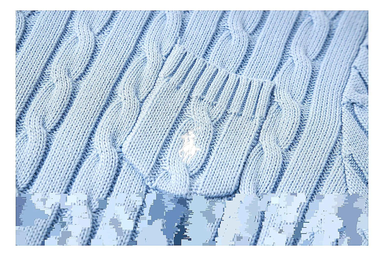 kakoscout.com Polo Ralph Lauren Sky Blue Cable Knit Polo 0814 Sky Blue short-sleeve-knit product image