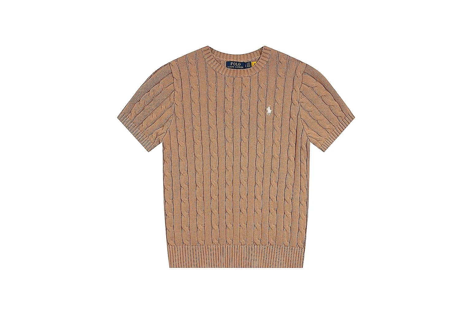 kakoscout.com Polo Ralph Lauren Tan Cable Knit Polo 0667 Tan short-sleeve-knit product image