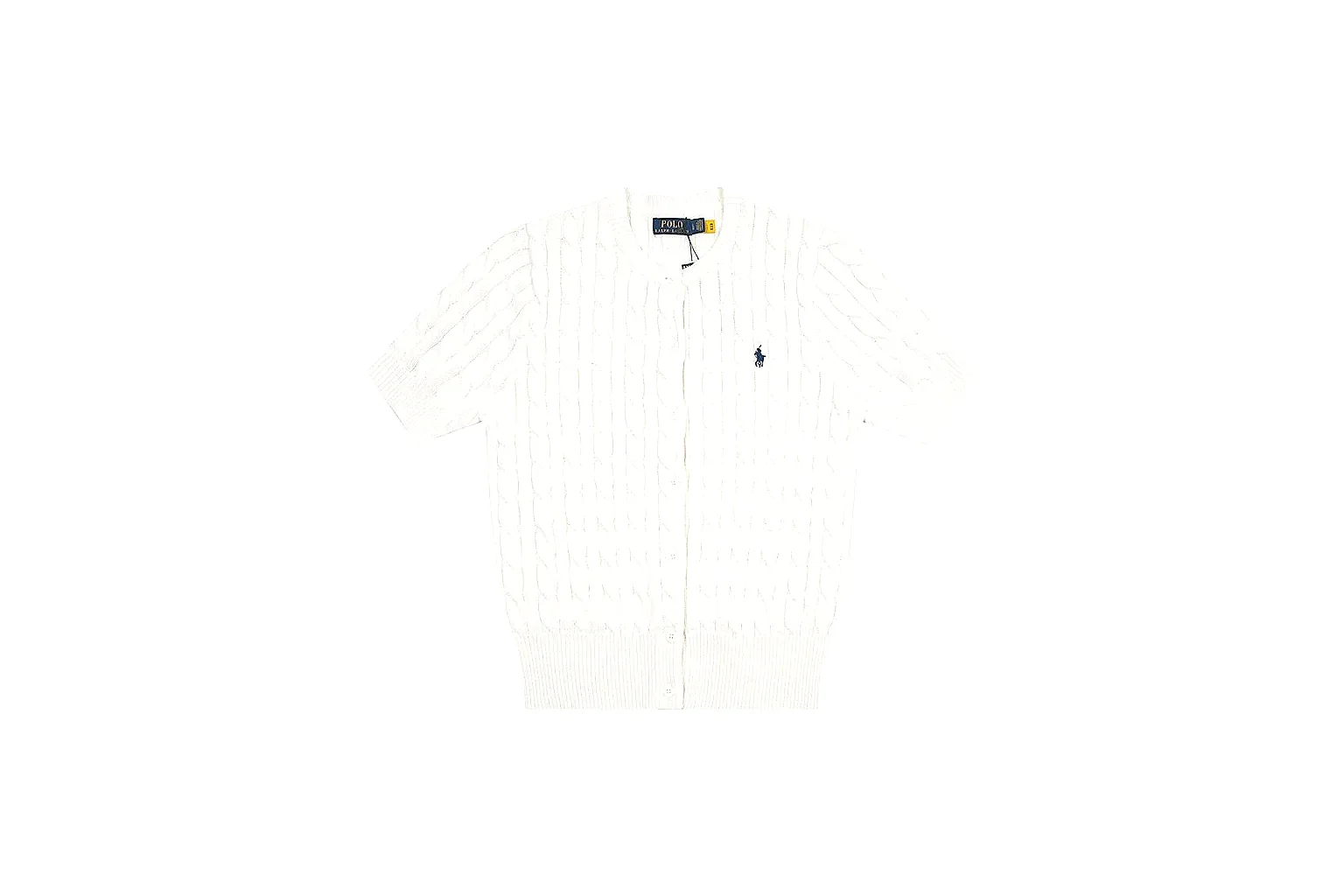 kakoscout.com Polo Ralph Lauren White Cable Knit Polo 0955 White short-sleeve-knit product image thumbnail 6
