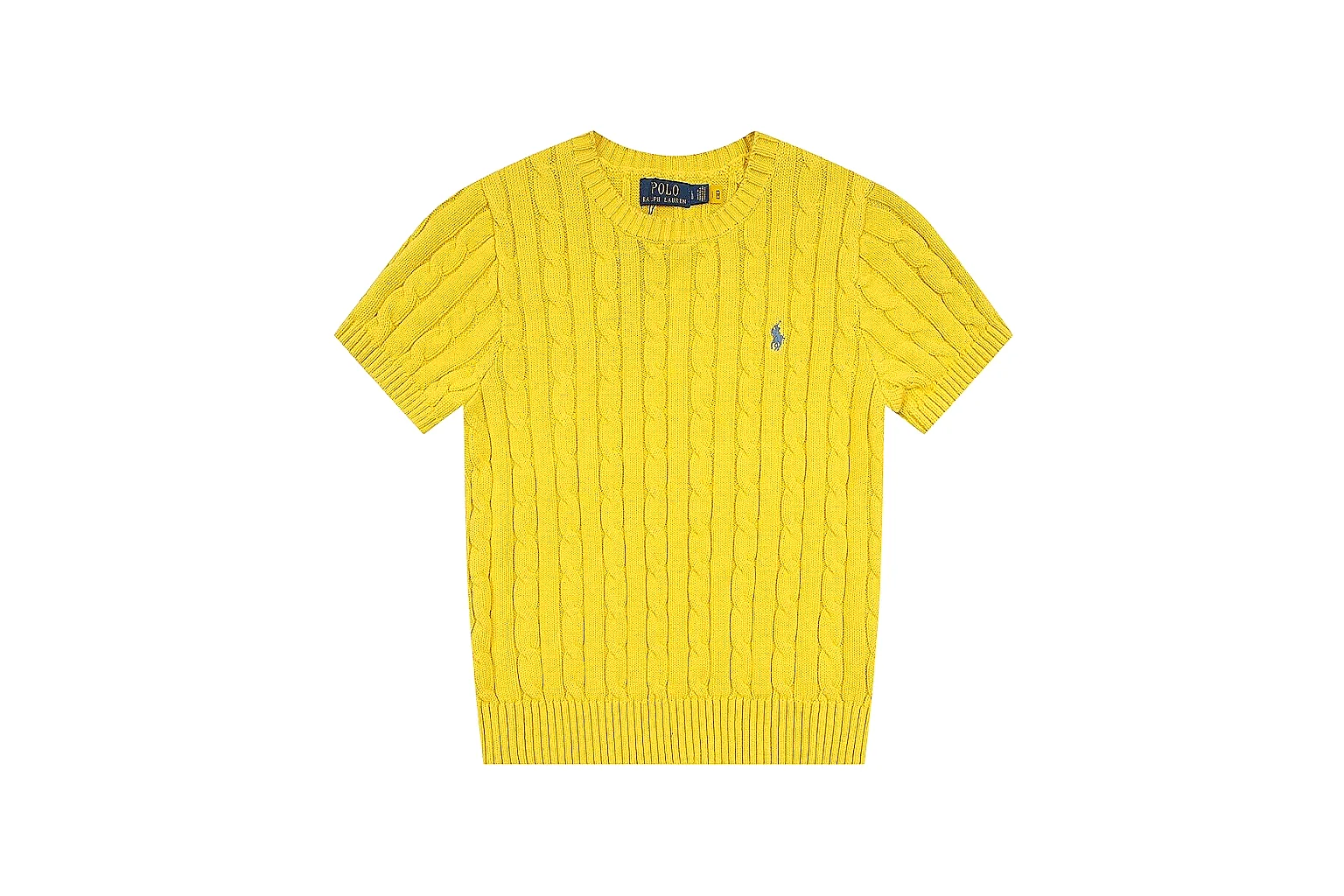 kakoscout.com Polo Ralph Lauren Yellow Cable Knit Polo 0652 Yellow short-sleeve-knit product image