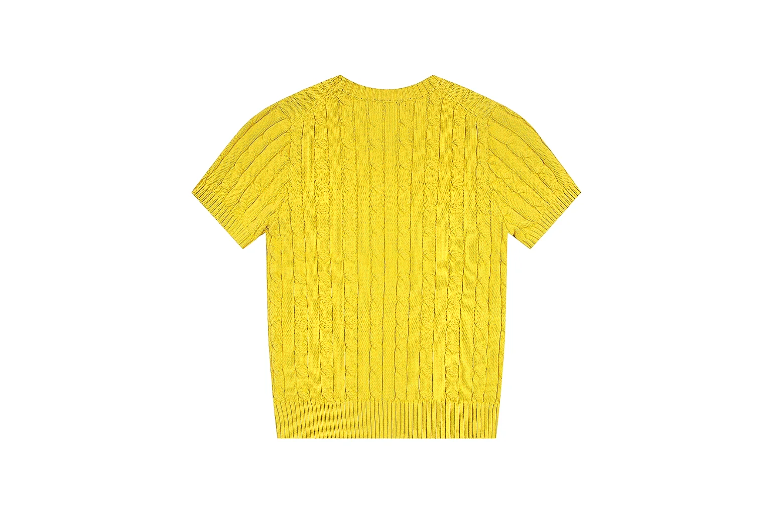 kakoscout.com Polo Ralph Lauren Yellow Cable Knit Polo 0652 Yellow short-sleeve-knit product image