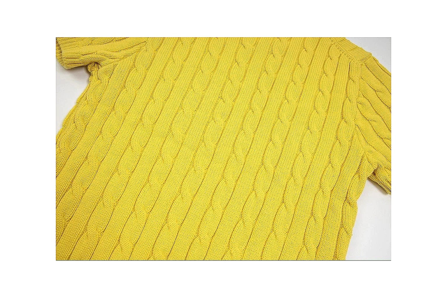 kakoscout.com Polo Ralph Lauren Yellow Cable Knit Polo 0652 Yellow short-sleeve-knit product image thumbnail 3