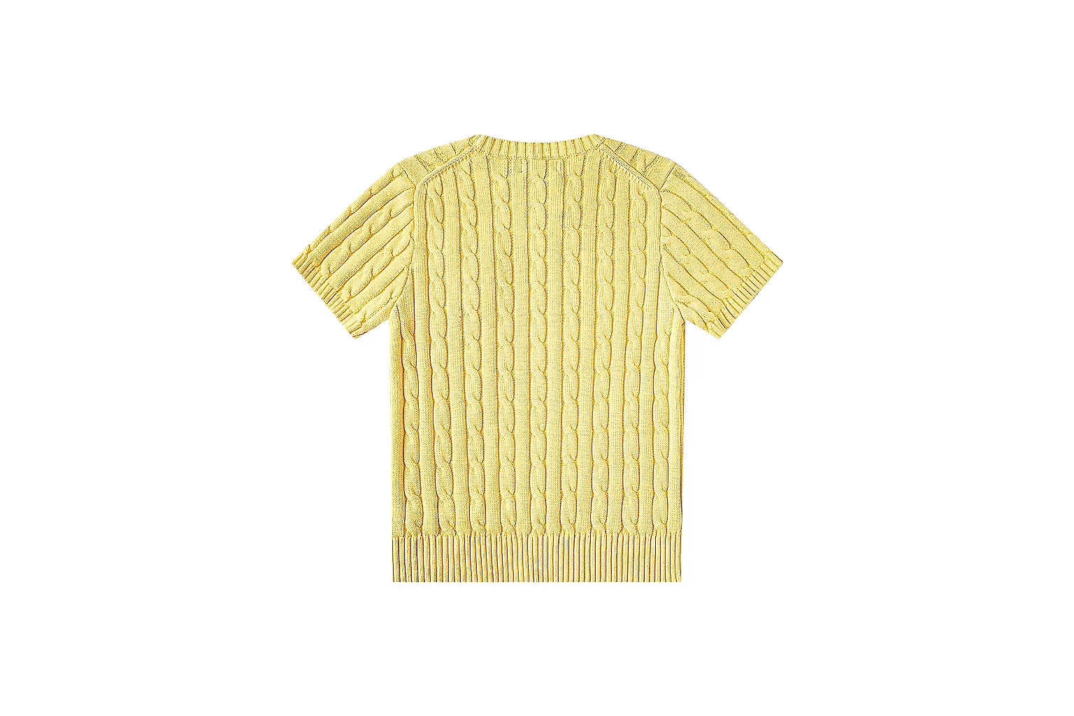 kakoscout.com Polo Ralph Lauren Yellow Rib Cable Knit Polo 0807 Yellow short-sleeve-knit product image thumbnail 2