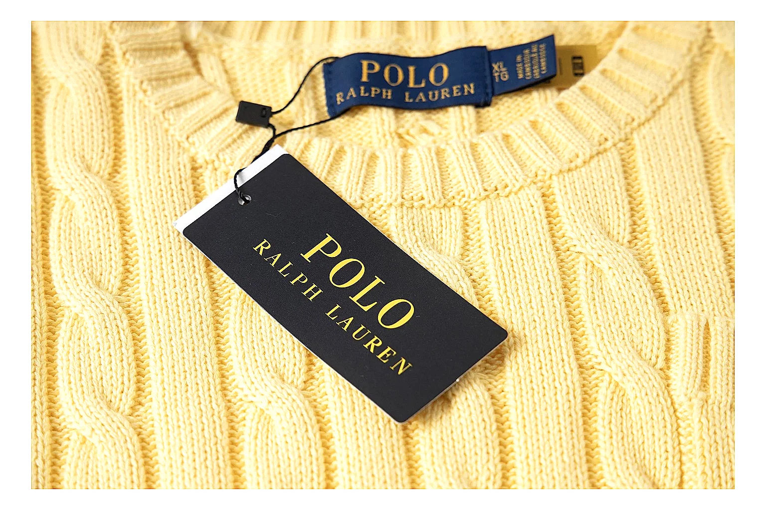 kakoscout.com Polo Ralph Lauren Yellow Rib Cable Knit Polo 0807 Yellow short-sleeve-knit product image thumbnail 3